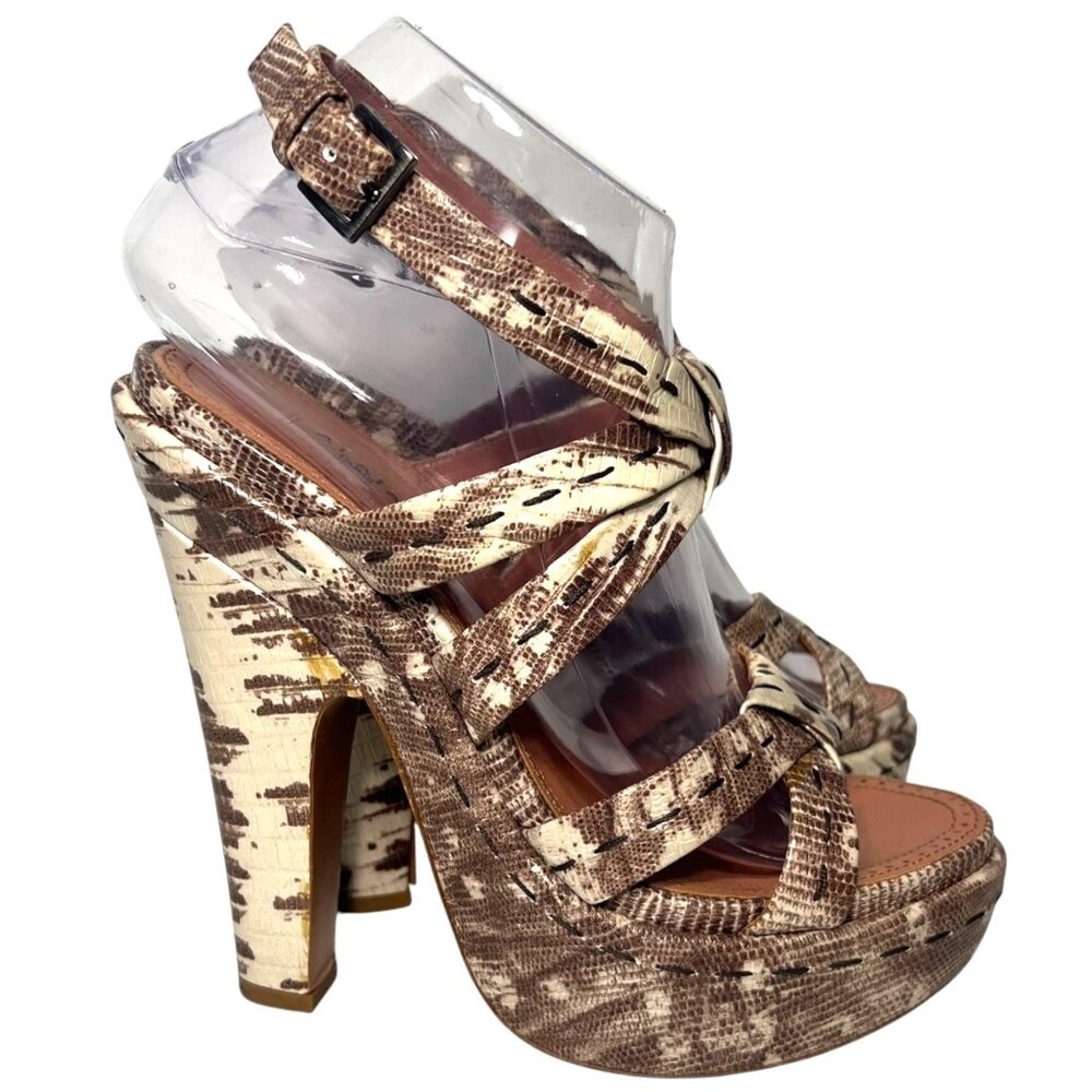 Alaia Python Snakeskin Platform High Heel Sandals… - image 2